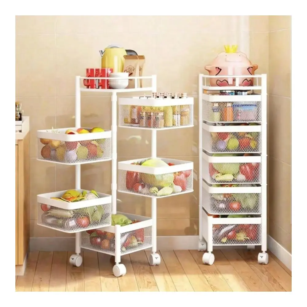 Kitchen Storage Shelf 5 Tier, Metal Fruit Vegetable Storage Basket MultiLayer Vegetable Rack Storage Trolley On Wheels, FloorSt
Kitchen Storage Shelf 5 Tier, Metal Fruit Vegetable Storage Basket MultiLayer Vegetable Rack Storage Trolley On Wheels, FloorSt