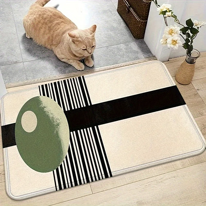 Modern Minimalist Floor Mat Green Circle Black White Stripe Pattern Soft Flannel Rug Polyester Material Non Slip Floor Carpet for Bathroom Bedroom Living Room Kitchen Entryway Home Decor Decorative Area Rug Set 2pcs 3pcs
Modern Minimalist Floor Mat Green Circle Black White Stripe Pattern Soft Flannel Rug Polyester Material Non Slip Floor Carpet for Bathroom Bedroom Living Room Kitchen Entryway Home Decor Decorative Area Rug Set 2pcs 3pcs