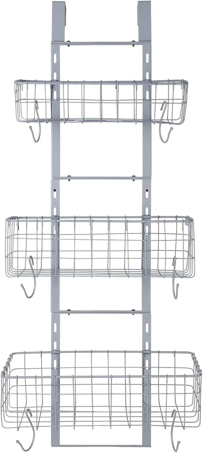 Detachable 3-Basket Over The Door Organizer, Heavy Duty Iron Hanging Shelf Door Back Storage Organizer Rack for Kitchen,
Detachable 3-Basket Over The Door Organizer, Heavy Duty Iron Hanging Shelf Door Back Storage Organizer Rack for Kitchen,