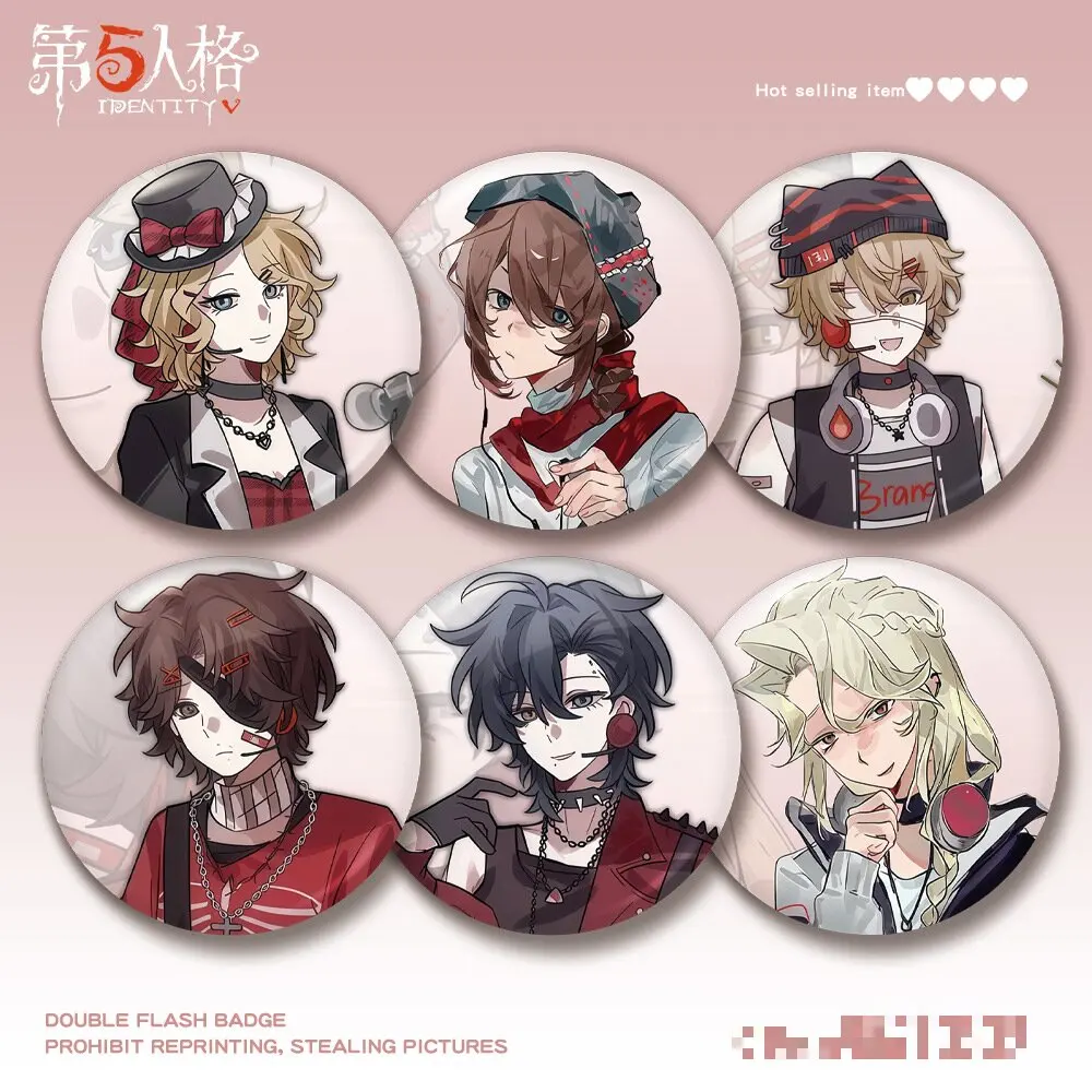 58 мм игра Identity V Evelyn Mora Edgar Valden Florian Brand Matthias Czernin Косплей Костюм Значок Булавка SPTE Жесть Брошь Опора
58 мм игра Identity V Evelyn Mora Edgar Valden Florian Brand Matthias Czernin Косплей Костюм Значок Булавка SPTE Жесть Брошь Опора