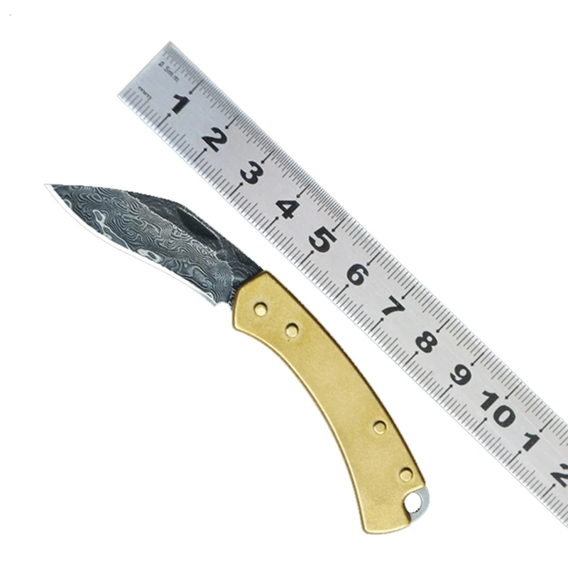 EDC Pocket Knife Damascus Steel with Brass Handle Everyday Carry Folding Knives Hand Tool For Outdoor Camping
EDC Pocket Knife Damascus Steel with Brass Handle Everyday Carry Folding Knives Hand Tool For Outdoor Camping