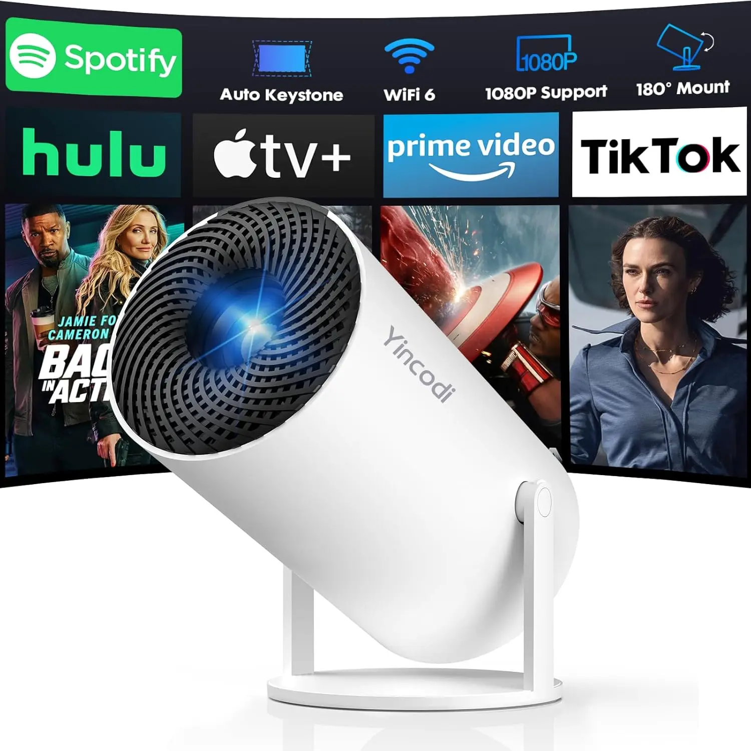 Native 1080P Mini Projector with WiFi & Bluetooth, Android 12, Auto Keystone, 180° Rotation, 200" Screen
Native 1080P Mini Projector with WiFi & Bluetooth, Android 12, Auto Keystone, 180° Rotation, 200" Screen