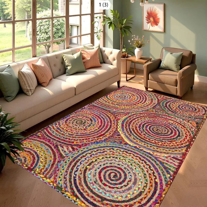 Hand Braided Chindi Circle Area Rug for Living Room Bohemian Colorful Cotton Decorative Floor Carpet for Boho Home Decor
Hand Braided Chindi Circle Area Rug for Living Room Bohemian Colorful Cotton Decorative Floor Carpet for Boho Home Decor