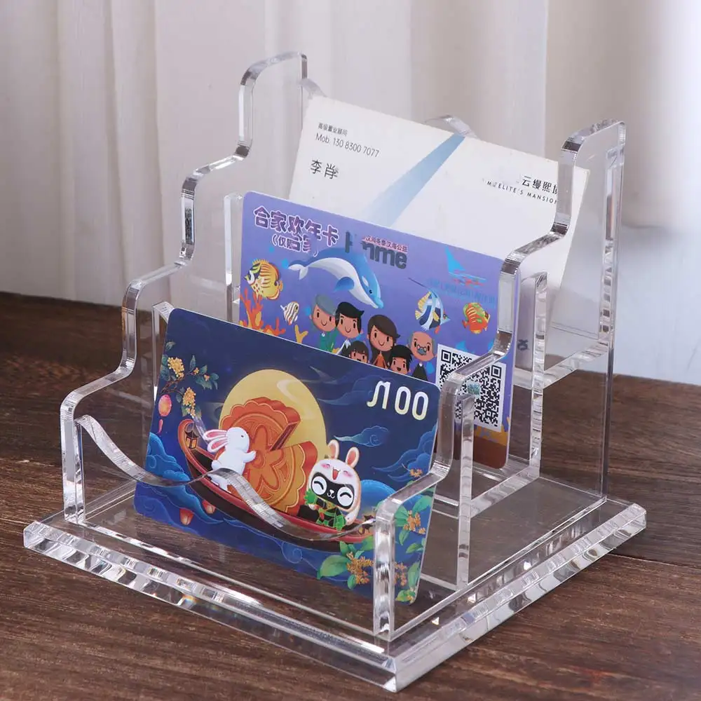 Transparent Acrylic Business Card Holder Elegant Acrylic Desktop Display Holder High-capacity Thickened Name Card Display Stand
Transparent Acrylic Business Card Holder Elegant Acrylic Desktop Display Holder High-capacity Thickened Name Card Display Stand