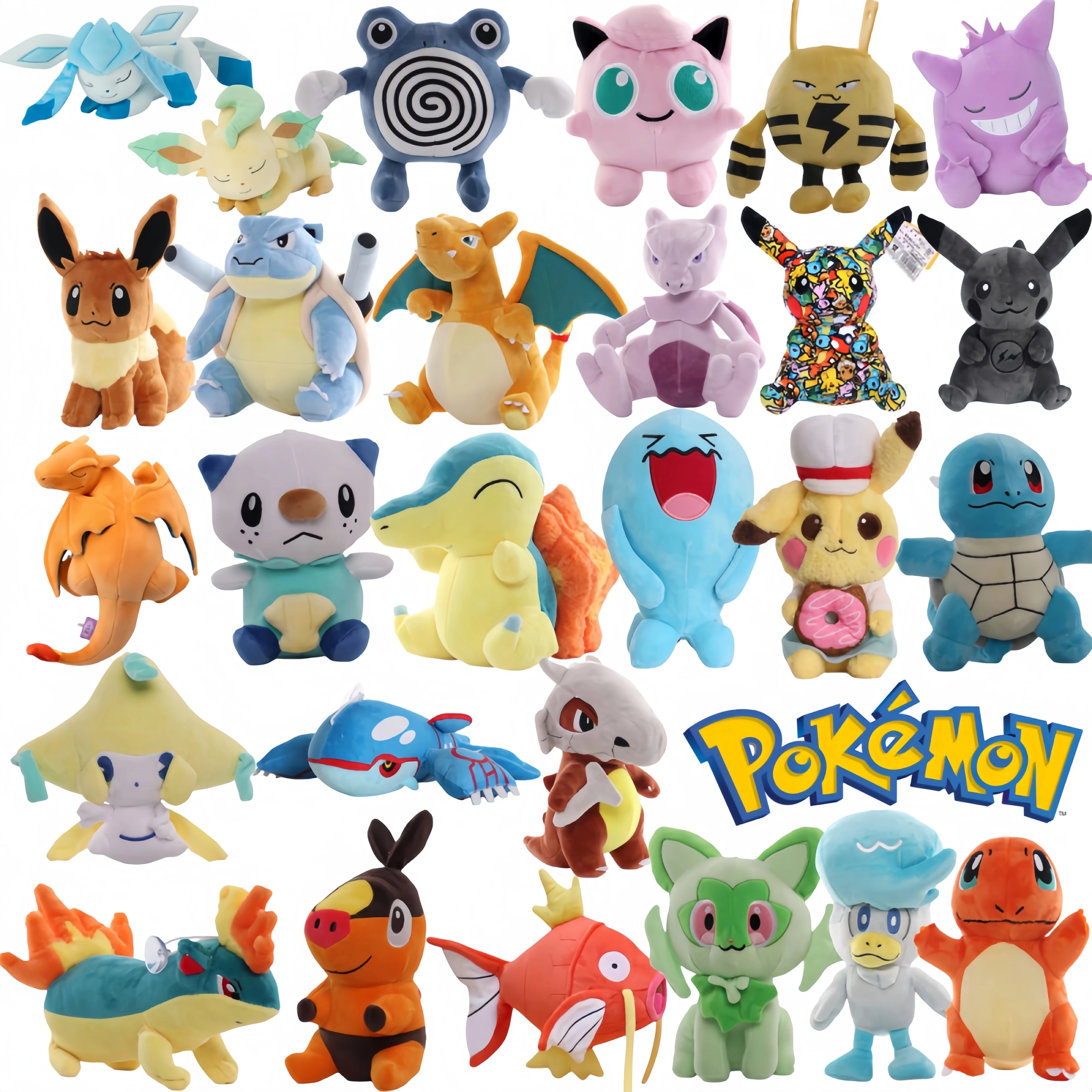 Плюшевая кукла Pokemon Pikachu Scorbunny, мягкая кукла Tepig Oshawott Jigglypuff Kyogre Eevee Glaceon Leafeon Gengar Peluche, игрушка, рождественский подарок
Плюшевая кукла Pokemon Pikachu Scorbunny, мягкая кукла Tepig Oshawott Jigglypuff Kyogre Eevee Glaceon Leafeon Gengar Peluche, игрушка, рождественский подарок