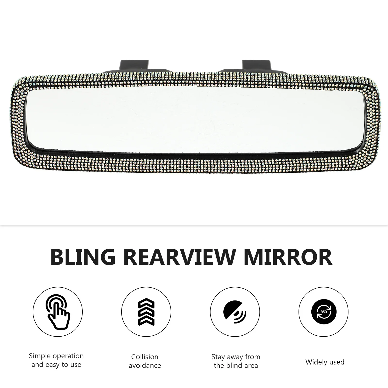 Rhinestone Bling Car Rear View Mirror Durable Lightweight Rearview Mirror Car Interior Ornament Wide Angle Glare Free Driving
Rhinestone Bling Car Rear View Mirror Durable Lightweight Rearview Mirror Car Interior Ornament Wide Angle Glare Free Driving
