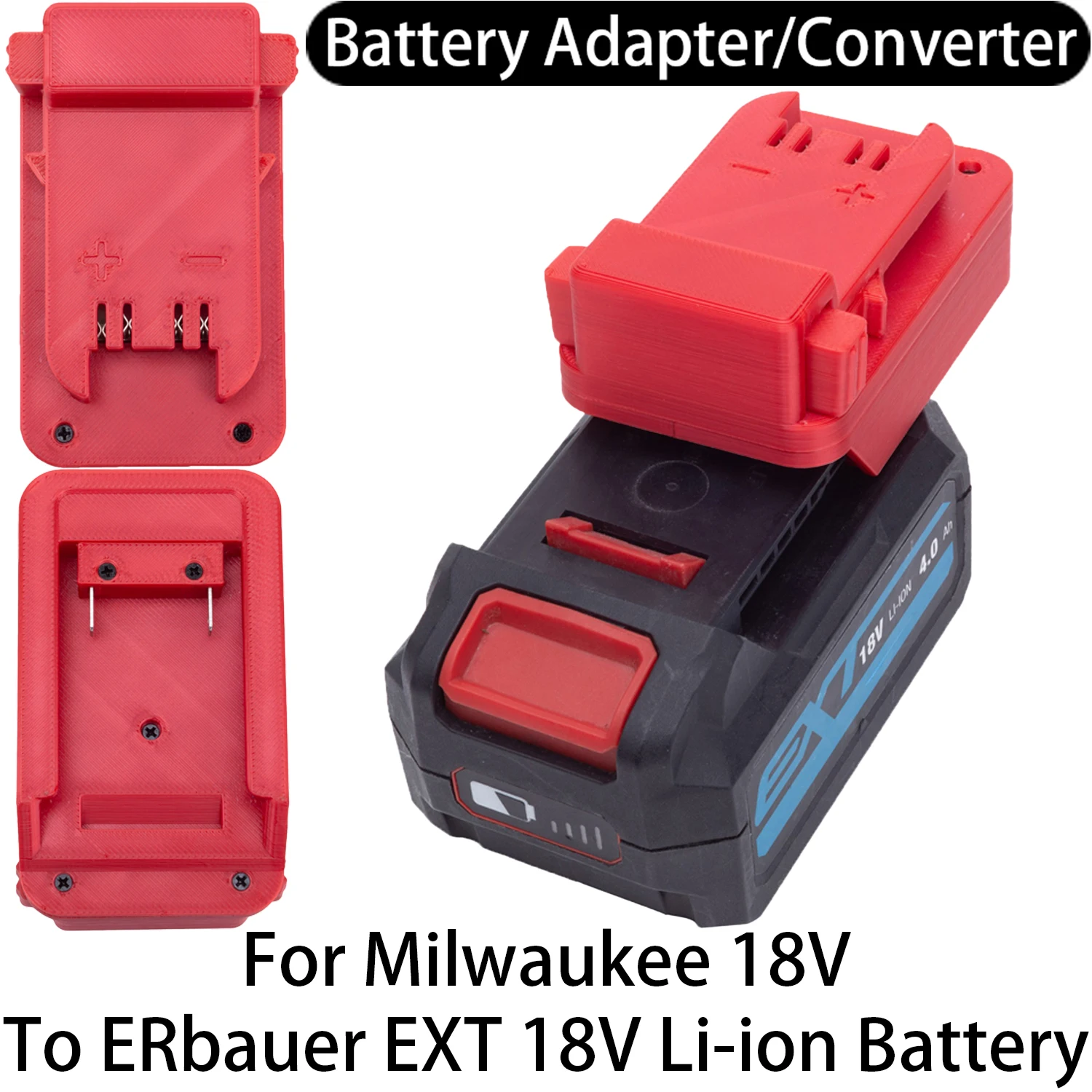 Battery Adapter for Milwaukee 18V Li-ion Tool to Erbauer 18V EXT Li-ion Battery Adapter Converter Power Tool Accessory
Battery Adapter for Milwaukee 18V Li-ion Tool to Erbauer 18V EXT Li-ion Battery Adapter Converter Power Tool Accessory