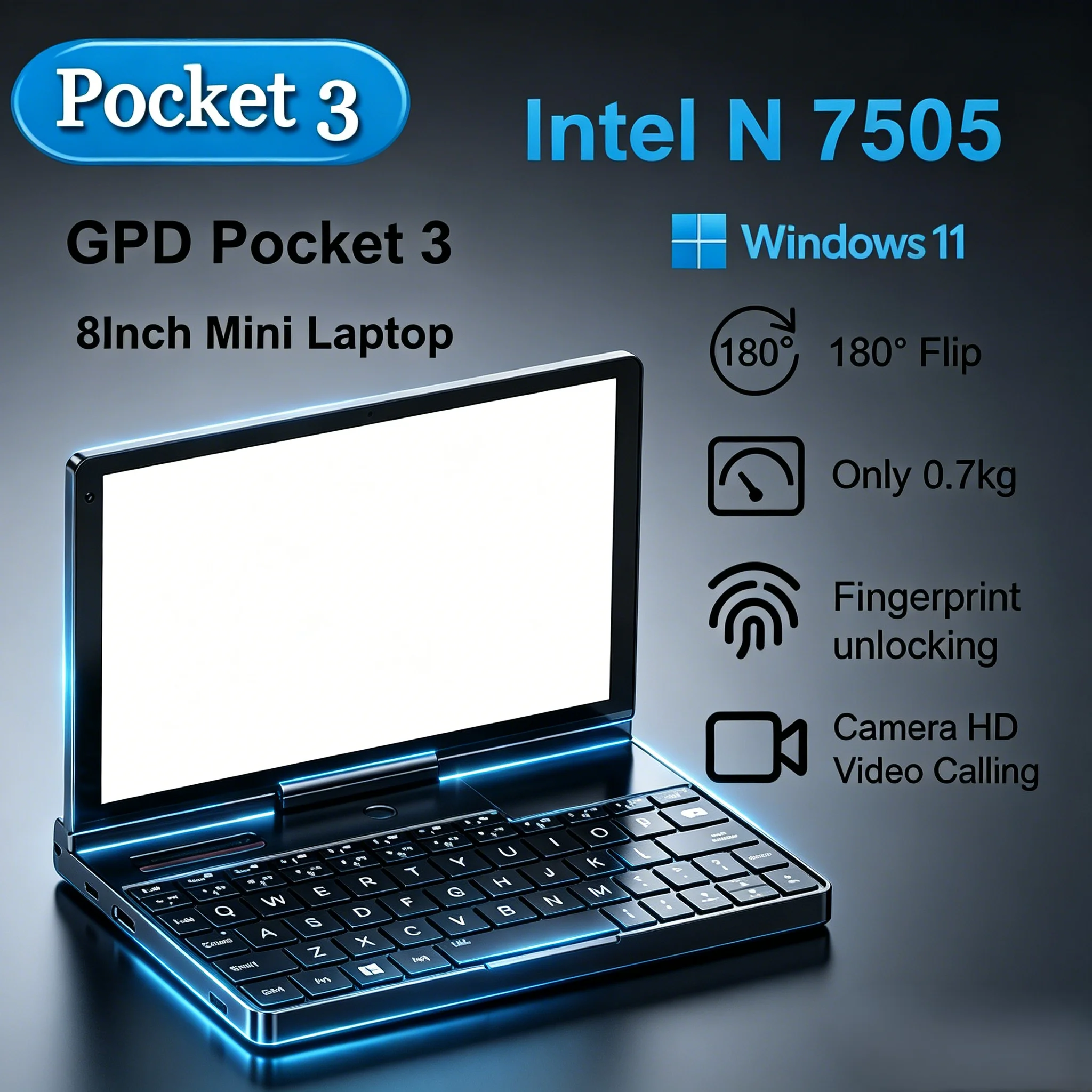 GPD Pocket 3 All-in-One UMPC Mini PC, 8-inch Touch Control Screen, Long Battery Life, Slim Lightweight Design, Portable Pocket C
GPD Pocket 3 All-in-One UMPC Mini PC, 8-inch Touch Control Screen, Long Battery Life, Slim Lightweight Design, Portable Pocket C