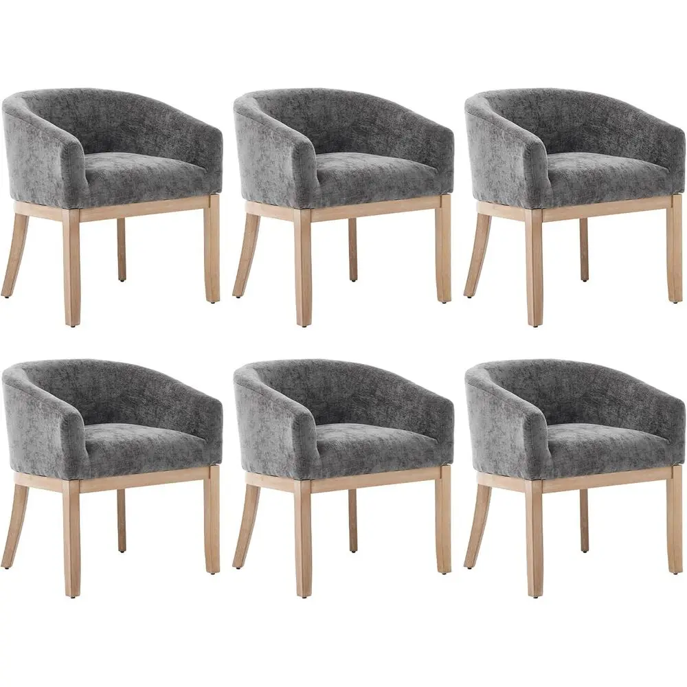 6-Piece Upholstered Chenille Dining Chairs Set with Arms and Solid Wood Legs, Comfortable Barrel Chairs for Dining and Living Ro
6-Piece Upholstered Chenille Dining Chairs Set with Arms and Solid Wood Legs, Comfortable Barrel Chairs for Dining and Living Ro
