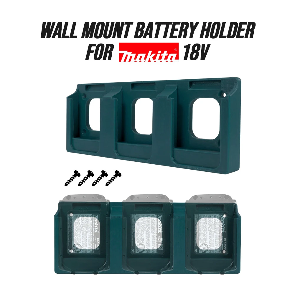 Heavy Duty Battery Wall Mount for Makita 18V Batteries, Anti-drop 3-Pack Battery Holder for Van/Workshop
Heavy Duty Battery Wall Mount for Makita 18V Batteries, Anti-drop 3-Pack Battery Holder for Van/Workshop