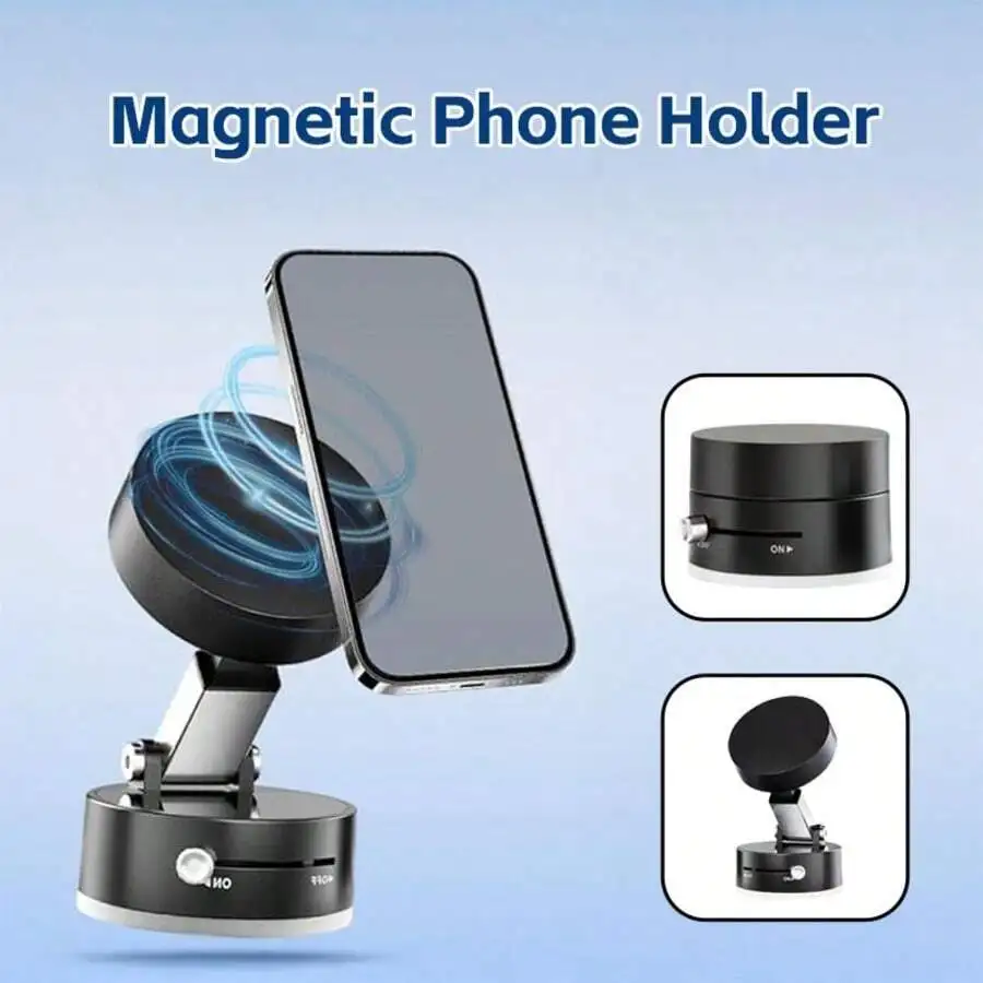 Black Vacuum Magnetic Phone Holder Suction Phone Mount, Magnetic Suction Cup Car Phone Mount, Double-Sided Magnetic Cell Phone
Black Vacuum Magnetic Phone Holder Suction Phone Mount, Magnetic Suction Cup Car Phone Mount, Double-Sided Magnetic Cell Phone