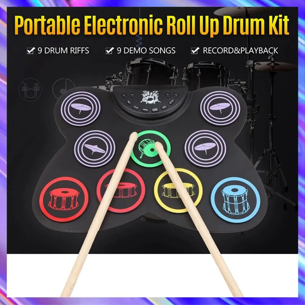 L71A Electric Drum Set, 9 Pads Silicon Foldable Electronic Drum With Headphone Jack,Build In Speaker ,Foot Pedals,Drum Sticks
L71A Electric Drum Set, 9 Pads Silicon Foldable Electronic Drum With Headphone Jack,Build In Speaker ,Foot Pedals,Drum Sticks
