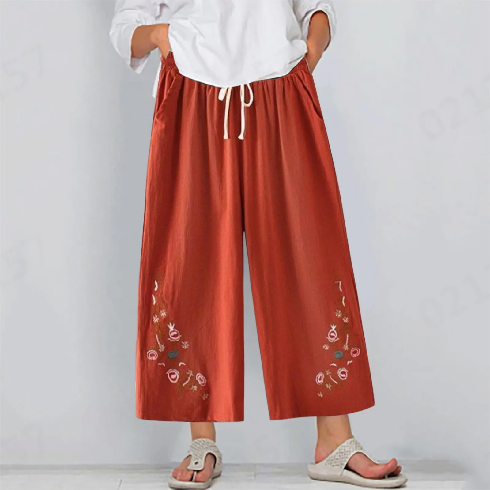 Large Size Women Pants Cotton Linen Loose Cropped Trousers Print Wide Leg Jogging Sweatpants Straight Slacks Harajuku Bottoms
Large Size Women Pants Cotton Linen Loose Cropped Trousers Print Wide Leg Jogging Sweatpants Straight Slacks Harajuku Bottoms