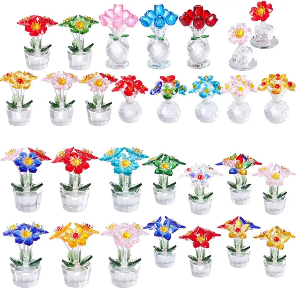 Handcraft Crystal Flower Statue Clear Base Ornament Artificial Flower Figurine Shiny Rose Tulip Tabletop Plants Suncatcher
Handcraft Crystal Flower Statue Clear Base Ornament Artificial Flower Figurine Shiny Rose Tulip Tabletop Plants Suncatcher
