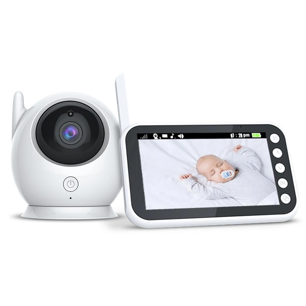 Digital baby monitor with music playback, two-way intercom, night vision, and room temperature monitoring
Digital baby monitor with music playback, two-way intercom, night vision, and room temperature monitoring