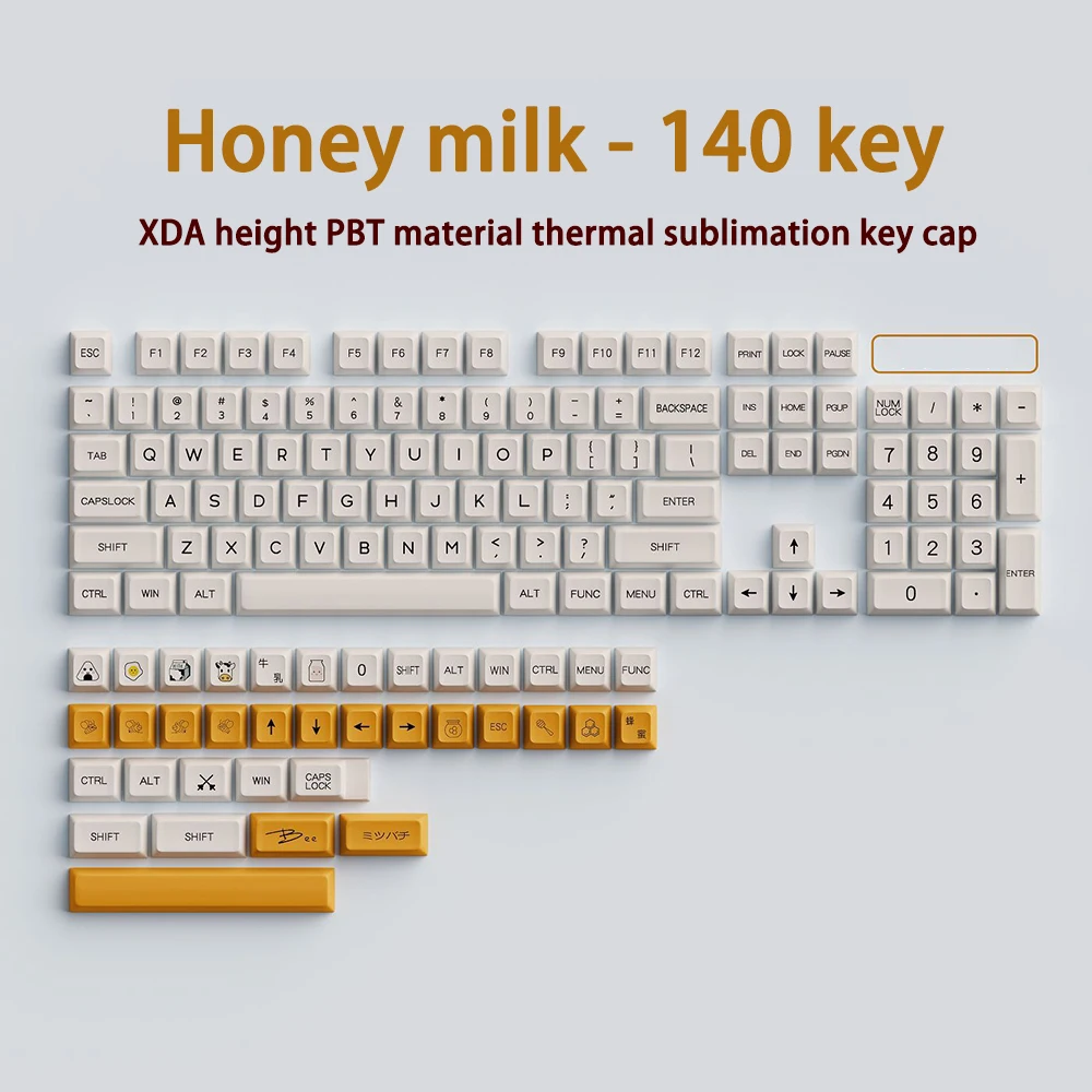 140 key Honey And Milk Theme Key Caps For MX Switch Mechanical Keyboard PBT Dye Subbed Bee Japanese Minimalist White Keycaps XDA
140 key Honey And Milk Theme Key Caps For MX Switch Mechanical Keyboard PBT Dye Subbed Bee Japanese Minimalist White Keycaps XDA