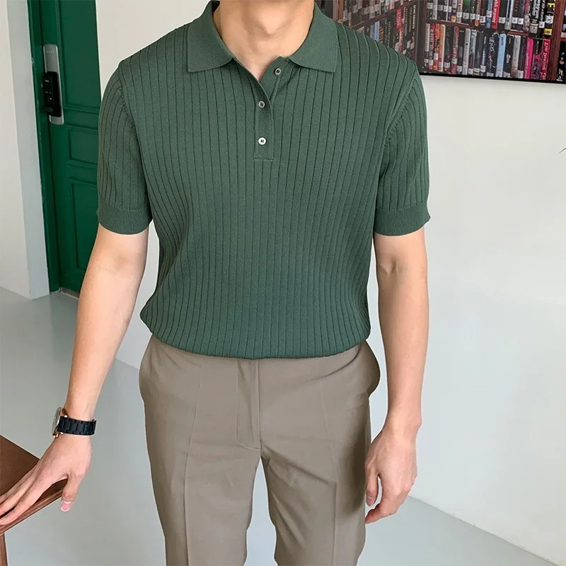Summer Thin Color irt ort Sve Men's Korean Sle Casual Knitted T-irt Casual Versatile Youthful Energy
Summer Thin Color irt ort Sve Men's Korean Sle Casual Knitted T-irt Casual Versatile Youthful Energy