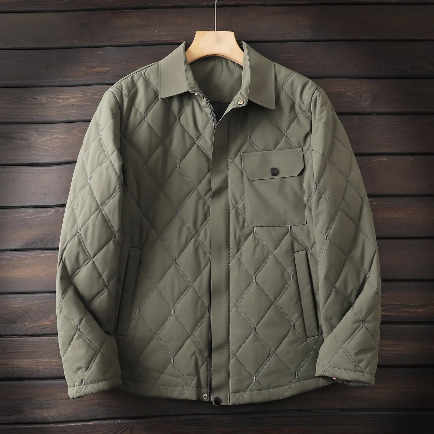 Available in large sizes, men's autumn and winter windproof and warm short lapel jacket and cotton-padded jacket.
Available in large sizes, men's autumn and winter windproof and warm short lapel jacket and cotton-padded jacket.