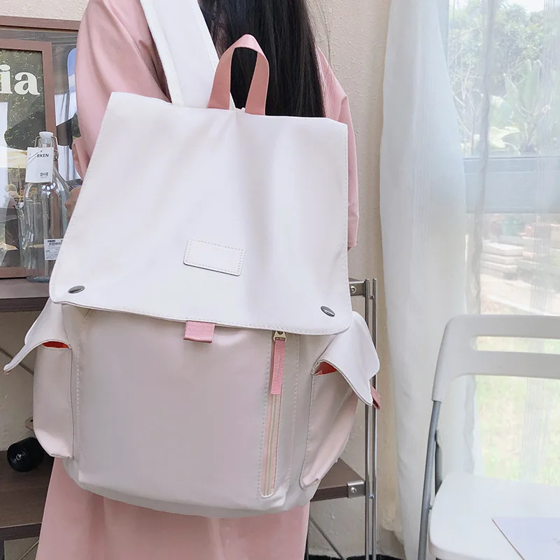 Women's Red-White Color Block Backpack Flap Design Rucksack With Multi-Pocket For School Daily Use
Women's Red-White Color Block Backpack Flap Design Rucksack With Multi-Pocket For School Daily Use