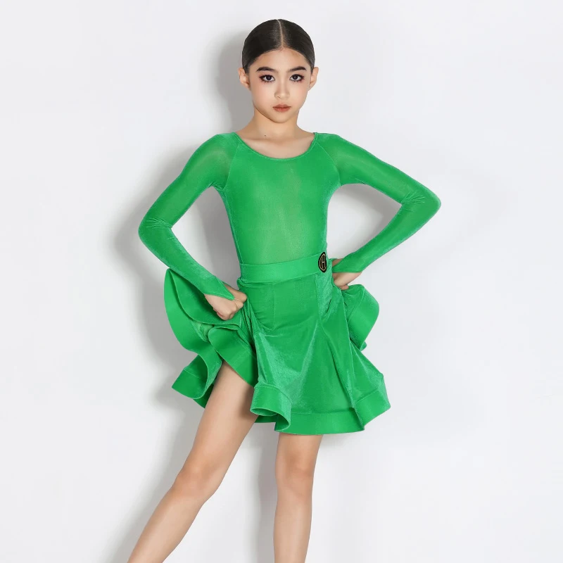 2025 Professional Latin Dance Competition Clothing For Girls National Standard Dance Outfits Long Sleeved Split Skirts DQS19294
2025 Professional Latin Dance Competition Clothing For Girls National Standard Dance Outfits Long Sleeved Split Skirts DQS19294