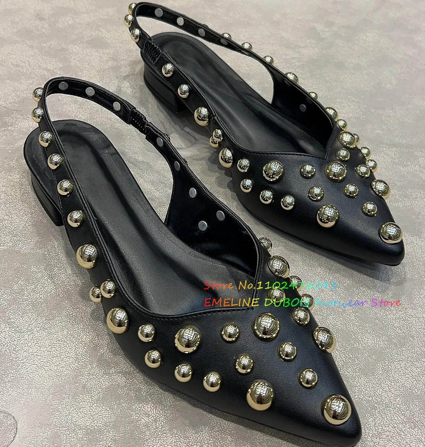 Nubuck Leather Gold Metallic Beads Pumps Pointy Toe Slip On Elastic Straps Slingback Low Heel Sandals Ladies Trendy Flat Shoes
Nubuck Leather Gold Metallic Beads Pumps Pointy Toe Slip On Elastic Straps Slingback Low Heel Sandals Ladies Trendy Flat Shoes