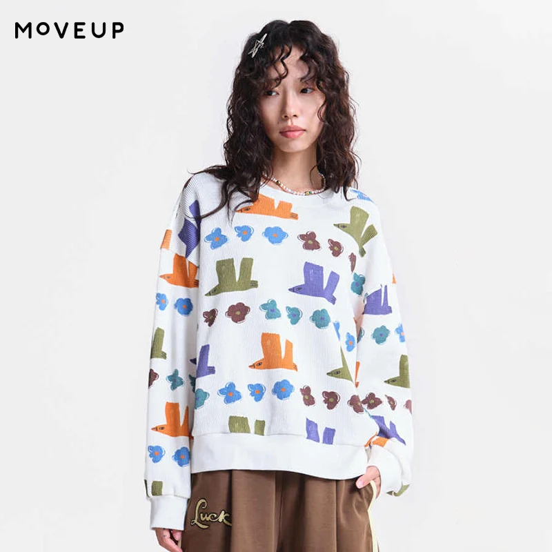 Свитшот MOVEUP с длинным рукавом и круглым вырезом, весна 2026, новинка, со спущенным плечом, в стиле колор-блок, с принтом птиц, цветов и мультяшных персонажей, в рубчик, 3ELC11410
Свитшот MOVEUP с длинным рукавом и круглым вырезом, весна 2026, новинка, со спущенным плечом, в стиле колор-блок, с принтом птиц, цветов и мультяшных персонажей, в рубчик, 3ELC11410