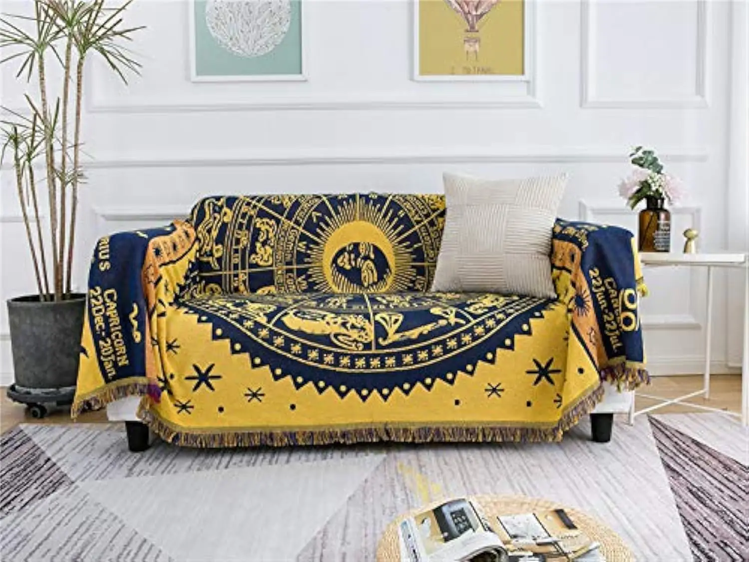 Boho Woven Throw Blanket Reversible Cotton Bohemian Tapestry Hippie Room Decor Witchy Astrology Zodiac Celestial Constellation
Boho Woven Throw Blanket Reversible Cotton Bohemian Tapestry Hippie Room Decor Witchy Astrology Zodiac Celestial Constellation
