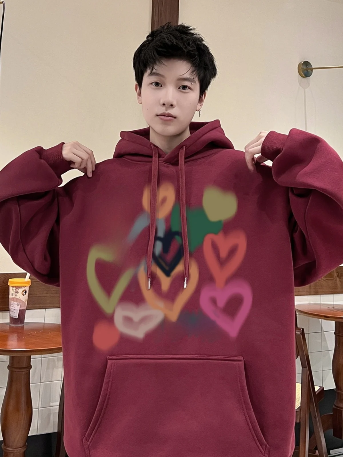 Red Wine Color Hoodie Men's Fashionable American Style Heavyweight Hooded Jacket Advanced Printing Upper Apparel Men's Clothing
Red Wine Color Hoodie Men's Fashionable American Style Heavyweight Hooded Jacket Advanced Printing Upper Apparel Men's Clothing