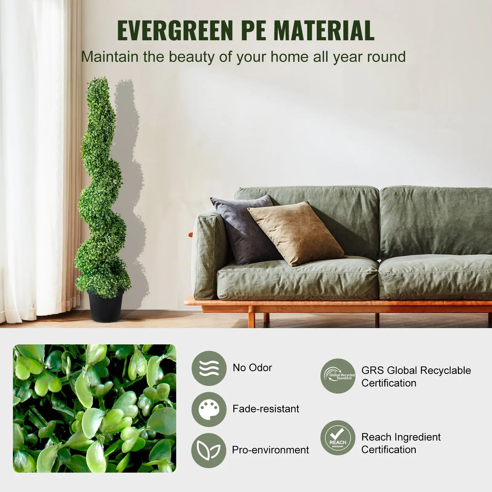 2 Pcs. Artificial Boxwood Tower Topiary Spiral Artificial Plant 122cm High Decorative Plant Green Plastic PE Iron Topiary
2 Pcs. Artificial Boxwood Tower Topiary Spiral Artificial Plant 122cm High Decorative Plant Green Plastic PE Iron Topiary