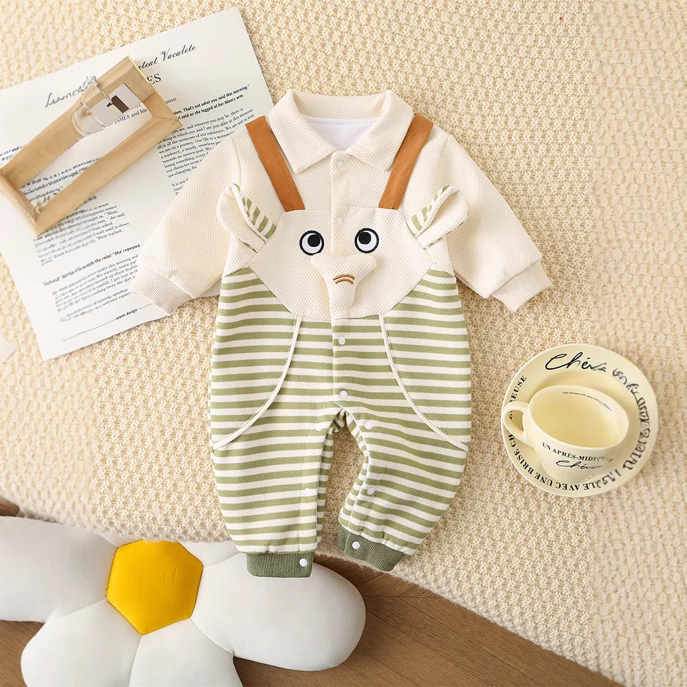 Весенне-осенние комбинезоны для маленьких девочек, жаккардовые детские комбинезоны с животными для маленьких мальчиков, полосатые боди для новорожденных мальчиков, комбинезоны
Весенне-осенние комбинезоны для маленьких девочек, жаккардовые детские комбинезоны с животными для маленьких мальчиков, полосатые боди для новорожденных мальчиков, комбинезоны