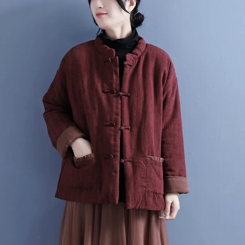 Chinese Cotton Linen Padded Jacket Winter Thicken Warm Oriental Traditional Tang Suit Women Vintage Ethnic Style Loose Coat New
Chinese Cotton Linen Padded Jacket Winter Thicken Warm Oriental Traditional Tang Suit Women Vintage Ethnic Style Loose Coat New