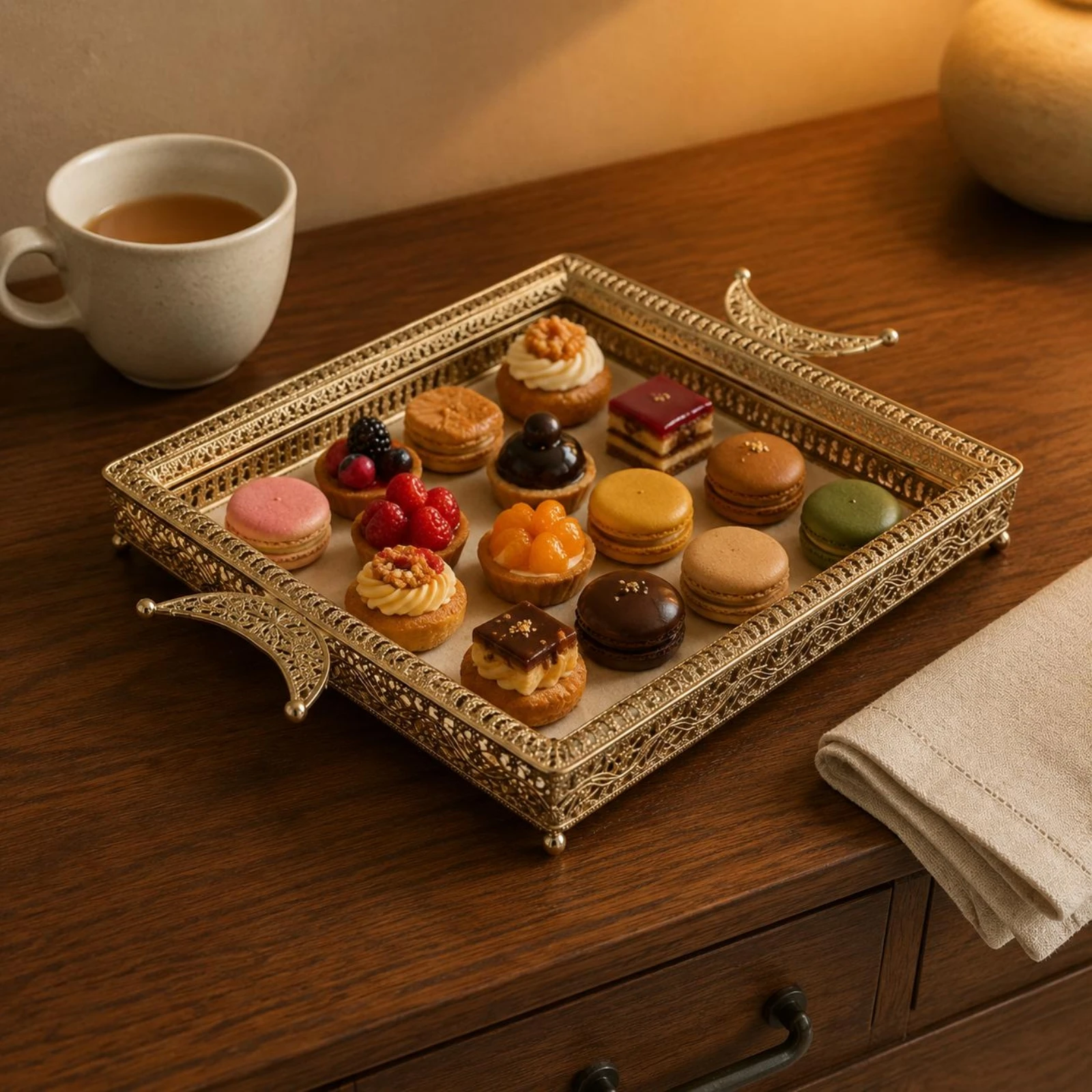 Ornate Tray Elegant Decorative Mirror Serving Tray Ornate Fruit Platter Luxury Look Home Decor Easy to Clean for Wedding
Ornate Tray Elegant Decorative Mirror Serving Tray Ornate Fruit Platter Luxury Look Home Decor Easy to Clean for Wedding