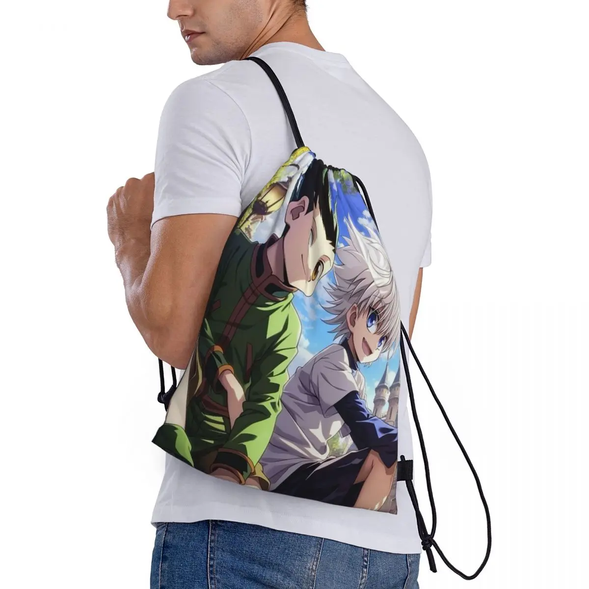 Cartoon Anime Hunter X Hunter Backpacks Casual Drawstring Bags Shoes Bag Book Bags for Man Woman Students
Cartoon Anime Hunter X Hunter Backpacks Casual Drawstring Bags Shoes Bag Book Bags for Man Woman Students