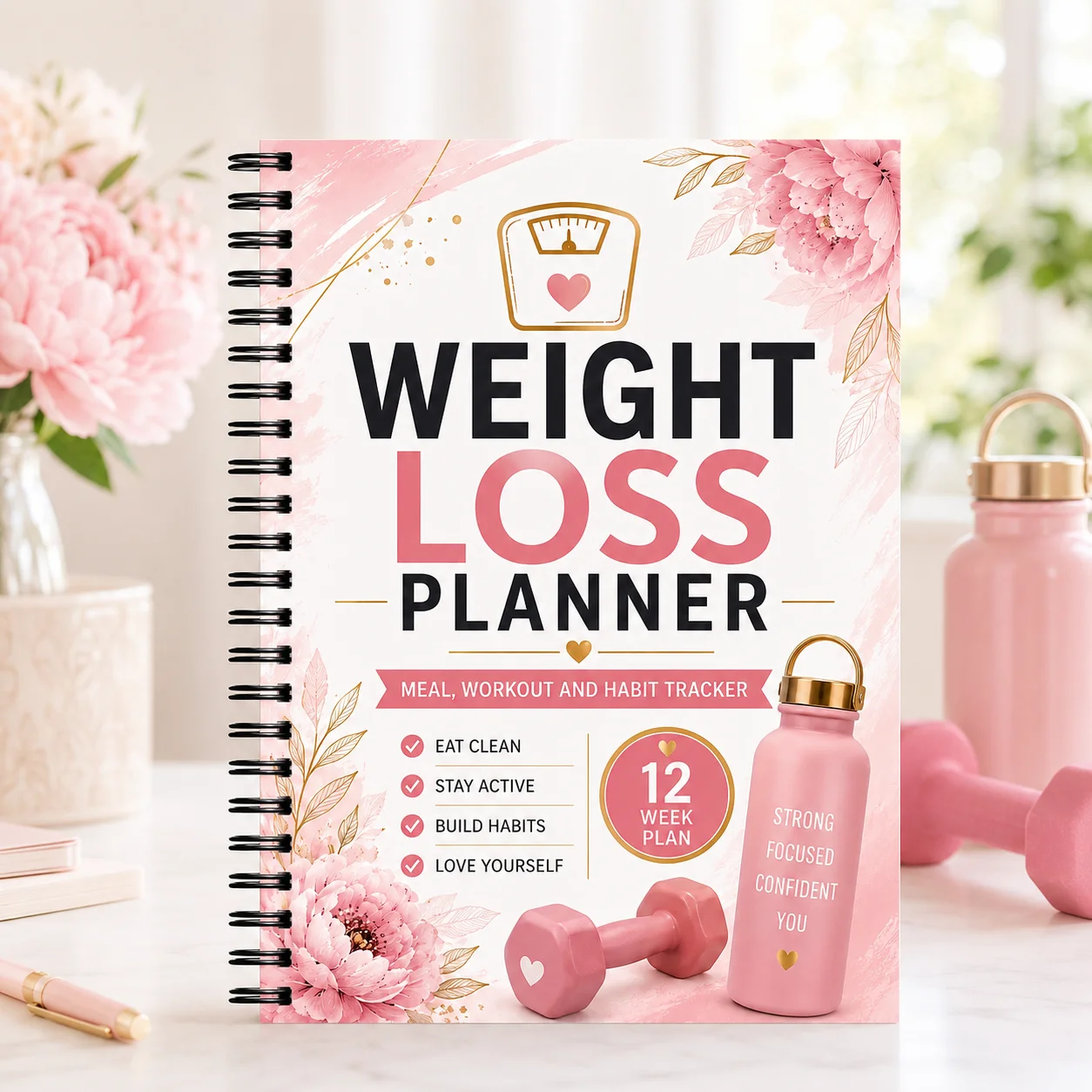 Weight Loss Planner, Meal Workout and Habit Tracker, 12 Week Plan Journal for Women, Fitness Lifestyle Tracker
Weight Loss Planner, Meal Workout and Habit Tracker, 12 Week Plan Journal for Women, Fitness Lifestyle Tracker