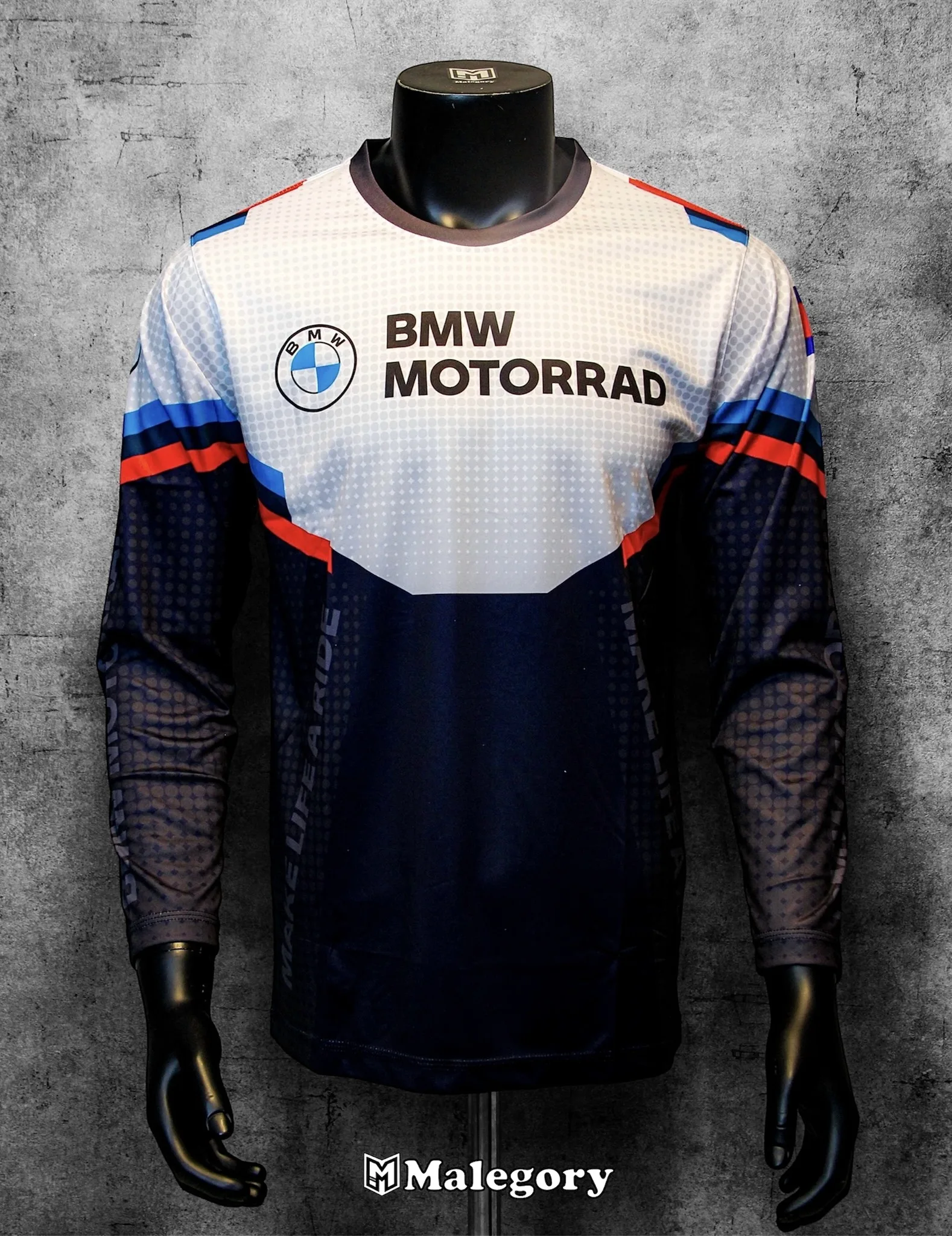 BMW MOTO Racing Style Black And White Color Block Splicing Cycling Suit Printed High Performance Sports Long Sleeved T Shirt
BMW MOTO Racing Style Black And White Color Block Splicing Cycling Suit Printed High Performance Sports Long Sleeved T Shirt