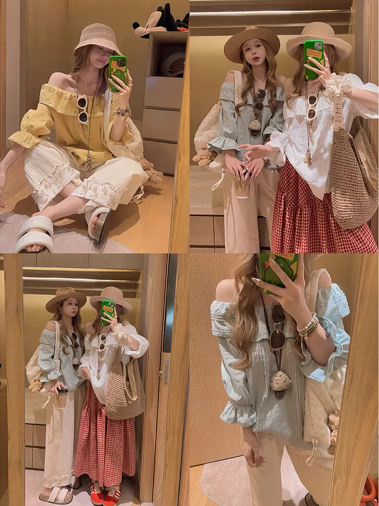 Yukiss Embroidered Lace Trim oulder irt Doll irt Women Summer Loose Bubble Sve Exposure oulder Top Cotton Polyeste...
Yukiss Embroidered Lace Trim oulder irt Doll irt Women Summer Loose Bubble Sve Exposure oulder Top Cotton Polyeste...