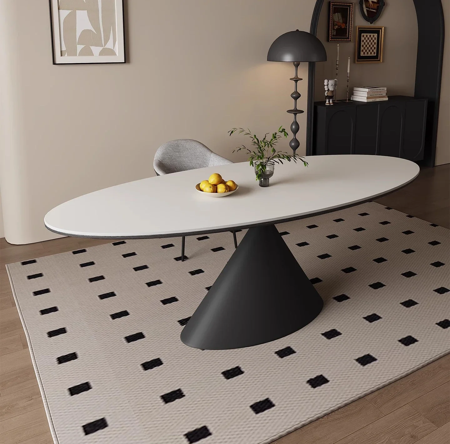 ljyNew high-end rock slab dining table household small apartment light luxury modern simple oval art dining table
ljyNew high-end rock slab dining table household small apartment light luxury modern simple oval art dining table