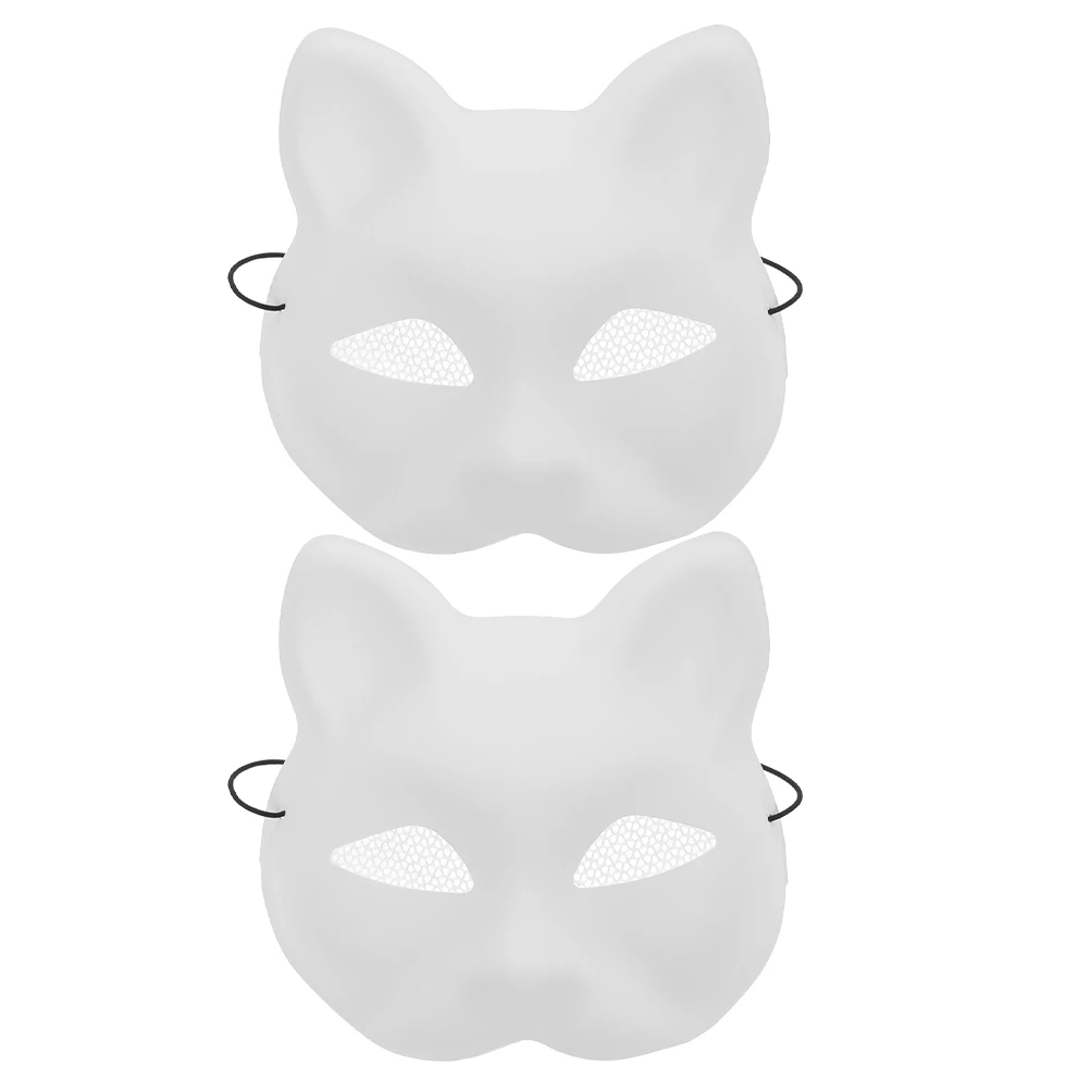 2Pcs Cat Face Masks White DIY Plastic Paintable Blank Masks For Halloween Masquerade Party Fox Design Prom Accessories Women
2Pcs Cat Face Masks White DIY Plastic Paintable Blank Masks For Halloween Masquerade Party Fox Design Prom Accessories Women