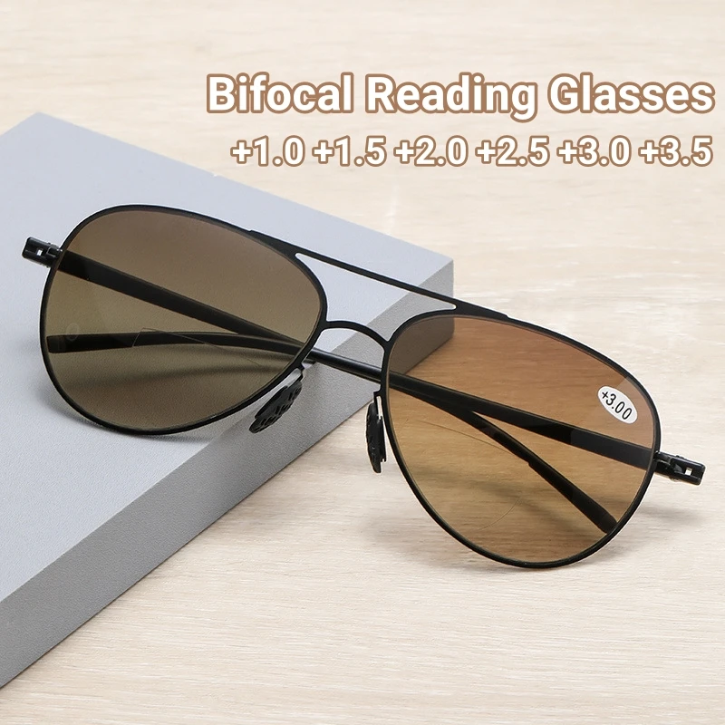 Far and Near Sun Presbyopia Glasses Vintage Bifocal Round Frame Reading Glasses Blue Light Blocking Eye Protection Eyewear
Far and Near Sun Presbyopia Glasses Vintage Bifocal Round Frame Reading Glasses Blue Light Blocking Eye Protection Eyewear