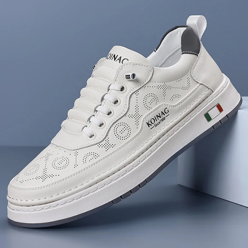 Spring Summer Breathable Leather Sneakers for Men Lace Free Designer Casual Shoes Male Fashion Solid Color Board Shoes Man
Spring Summer Breathable Leather Sneakers for Men Lace Free Designer Casual Shoes Male Fashion Solid Color Board Shoes Man