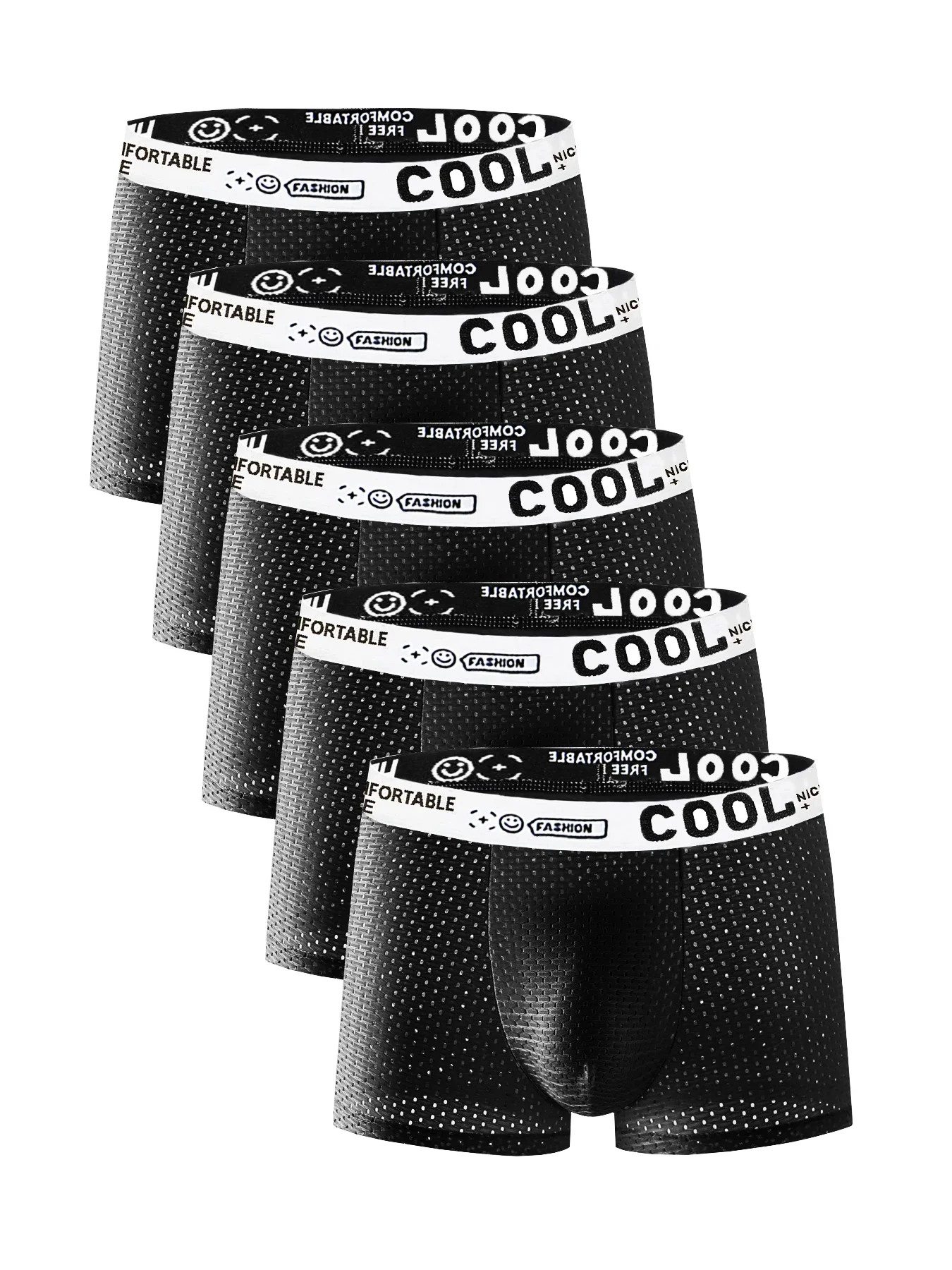 5 PCS men's underwear Cut hole air cooler Black ice silk fabrics quick-drying sexy underwear combination Men's boxer briefs
5 PCS men's underwear Cut hole air cooler Black ice silk fabrics quick-drying sexy underwear combination Men's boxer briefs