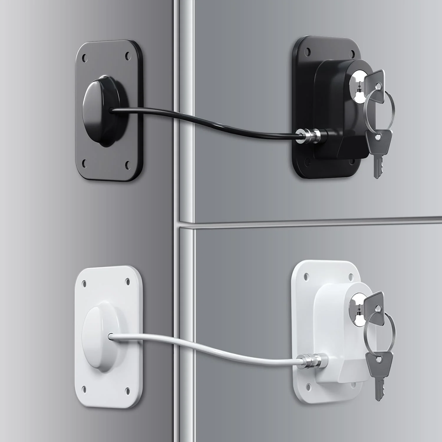 Refrigerator Lock 2 Packs, Fridge Lock with Silicone Wire Protection Fridge Locks for Easy to Use and Install Fridge Locks with
Refrigerator Lock 2 Packs, Fridge Lock with Silicone Wire Protection Fridge Locks for Easy to Use and Install Fridge Locks with
