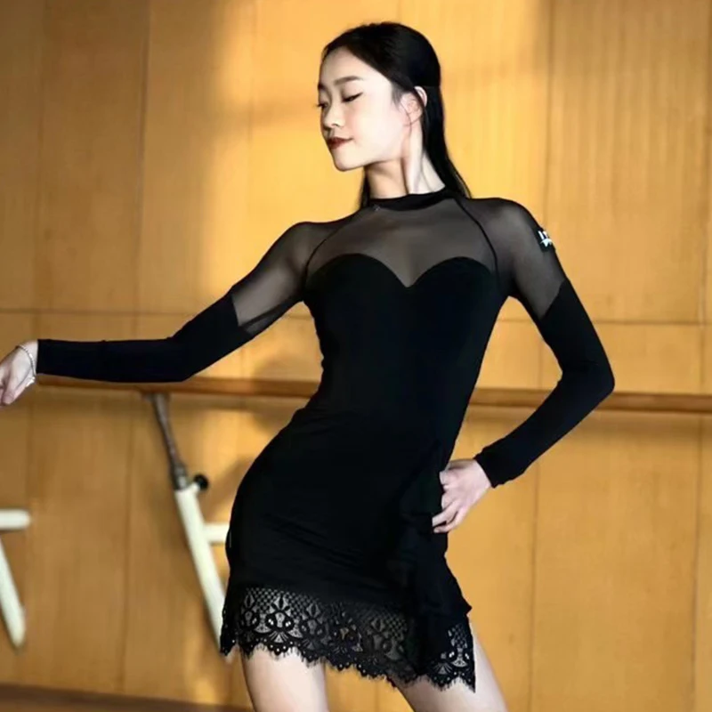 Latin Dance Dress Women Long Sleeves Rumba Dance Clothes Adult Practice Wear Club Tango Salsa Dance Performance Dress DNV19019
Latin Dance Dress Women Long Sleeves Rumba Dance Clothes Adult Practice Wear Club Tango Salsa Dance Performance Dress DNV19019