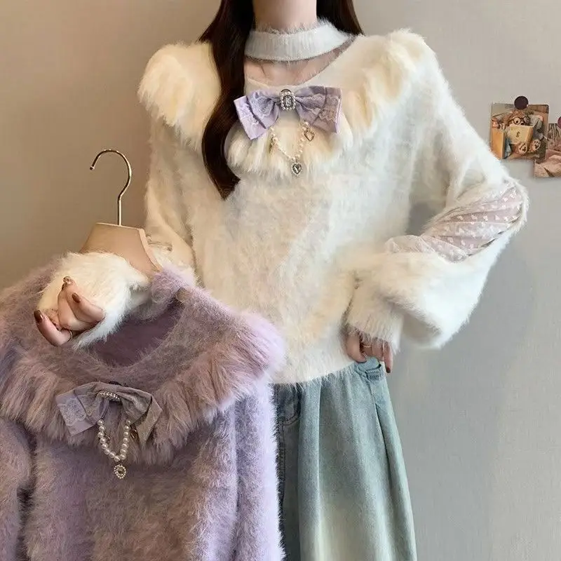 Korean-style Collection Features A Stylish Laid-back Mink Sweater 2026 Autumn/winter Versatile Style Cute High-end Niche Sweater
Korean-style Collection Features A Stylish Laid-back Mink Sweater 2026 Autumn/winter Versatile Style Cute High-end Niche Sweater