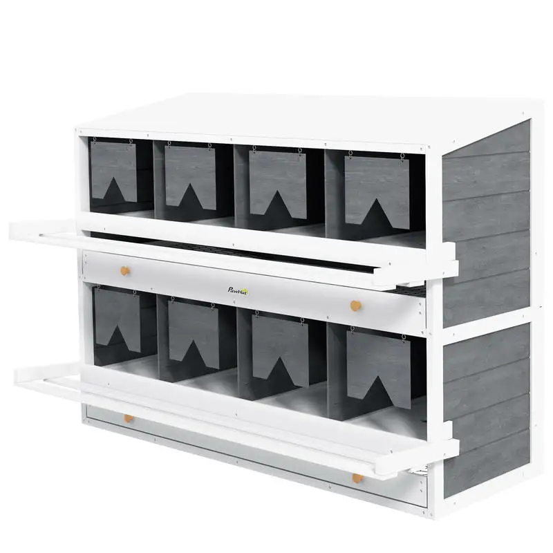 Chicken Nesting Box, 8 Compartment Wood Laying Boxes for Chicken Coop with Egg Collection Trays Perches for 16-32 Hens
Chicken Nesting Box, 8 Compartment Wood Laying Boxes for Chicken Coop with Egg Collection Trays Perches for 16-32 Hens