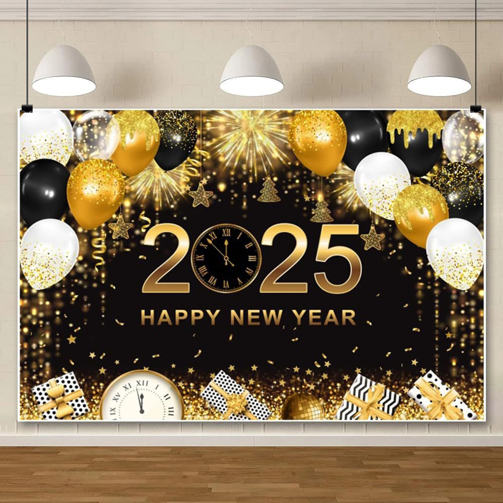 2025 Happy New Year Backdrop Glitter New Year's Eve Hanging Banner Black And Gold Photography Background Home Office Party Decor
2025 Happy New Year Backdrop Glitter New Year's Eve Hanging Banner Black And Gold Photography Background Home Office Party Decor