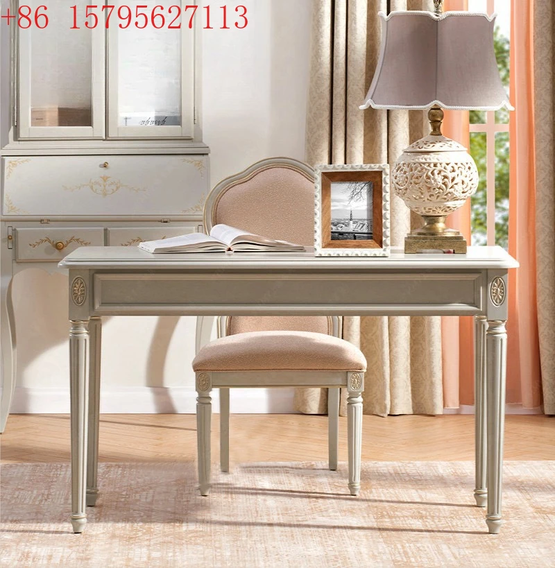 Solid wood simple white desk and chair combination small apartment writing desk
Solid wood simple white desk and chair combination small apartment writing desk