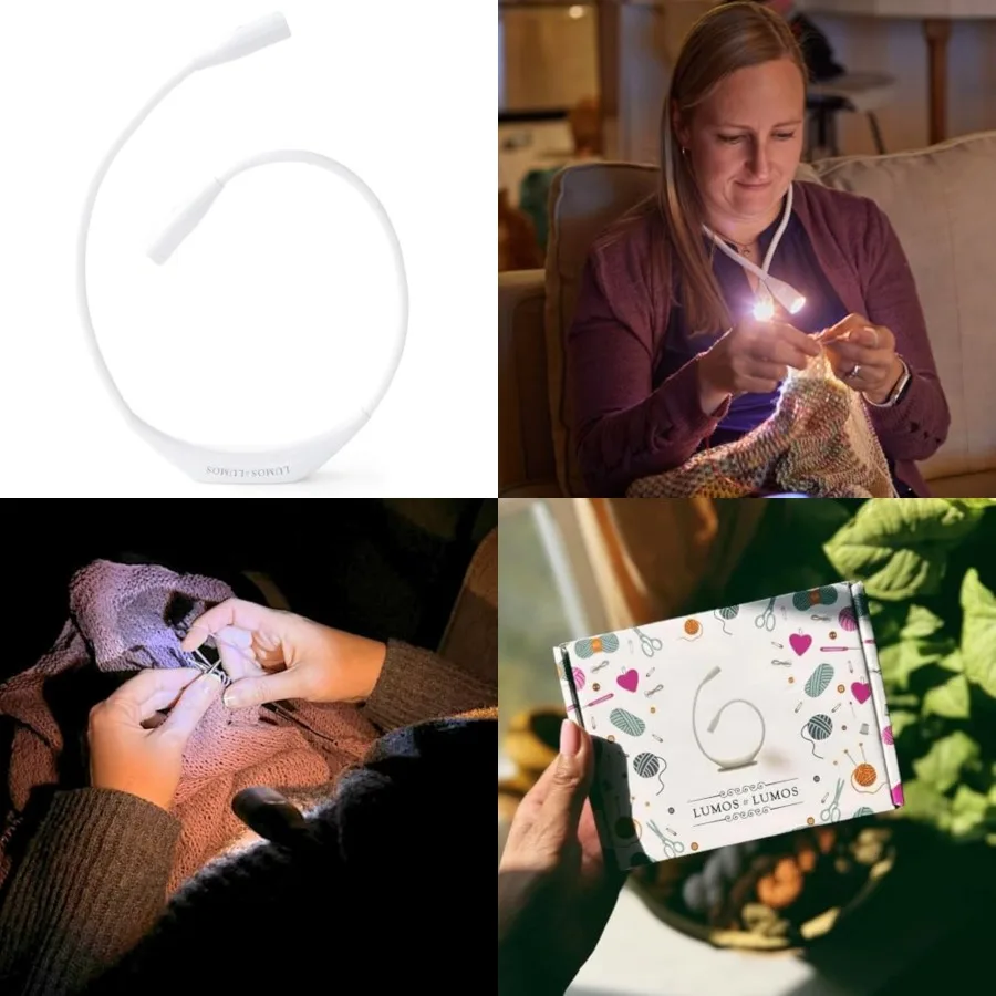 Lumos Knitting Light, Crafter Light Around Neck for Knitters and Crocheters, 3 Colors and Adjustable Brightness. Portable, Wear
Lumos Knitting Light, Crafter Light Around Neck for Knitters and Crocheters, 3 Colors and Adjustable Brightness. Portable, Wear