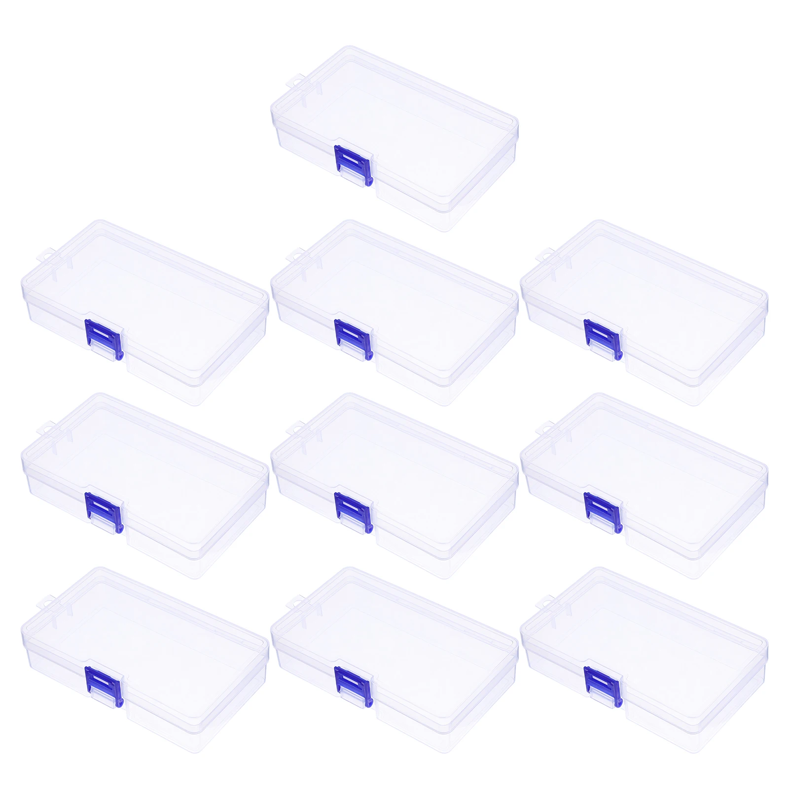 10pcs Plastic Storage Box Transparent With Blue Buckle Portable Earring Ring Hair Tie Holder Durable Pp Box For Room 
10pcs Plastic Storage Box Transparent With Blue Buckle Portable Earring Ring Hair Tie Holder Durable Pp Box For Room