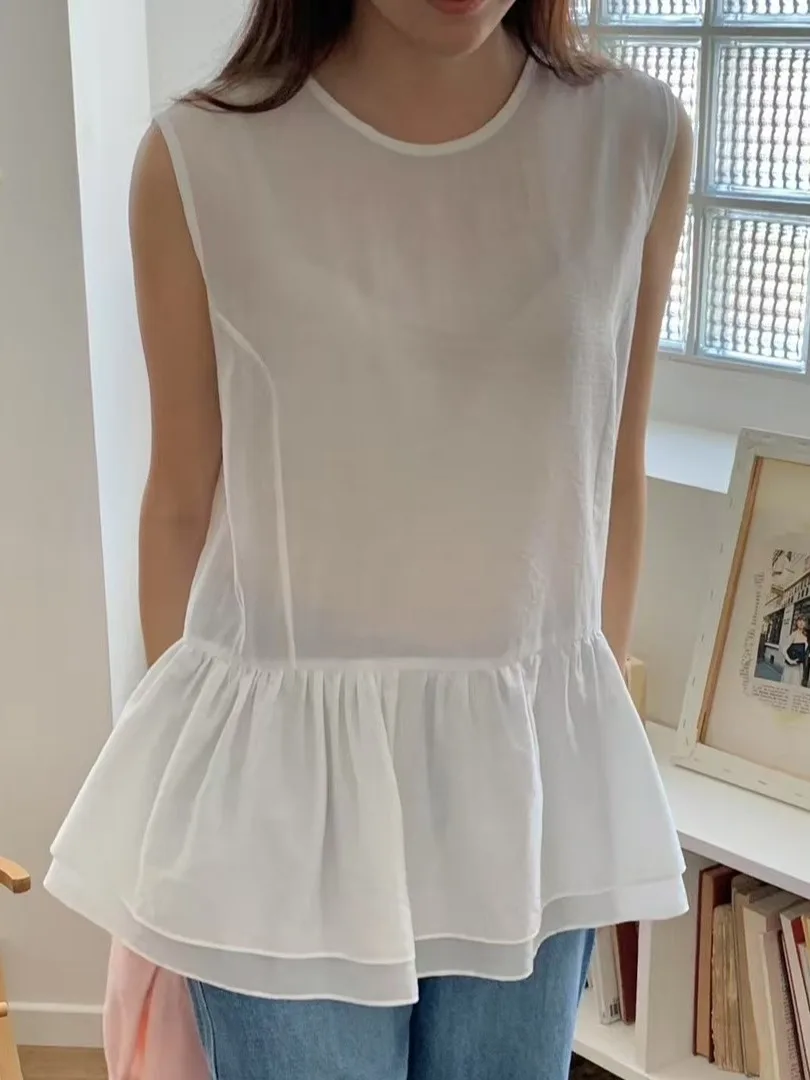 Korean Sle Svel irt Women's Summer New Fre Youthful round Ne Layered Design Semi-Transparent Trendy Top
Korean Sle Svel irt Women's Summer New Fre Youthful round Ne Layered Design Semi-Transparent Trendy Top